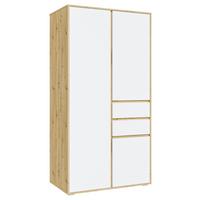 Drehtürenschrank Falun Weiß /Eiche Artisan Dekor B: 100cm - Weiß/Eiche Artisan, MODERN, Holzwerkstoff (100/194/56cm) - MID.YOU