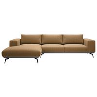 Sedací souprava ALBERO, levá, rezavá - černá/rezavá, Design, kov/dřevo (180/330cm) - MID.YOU