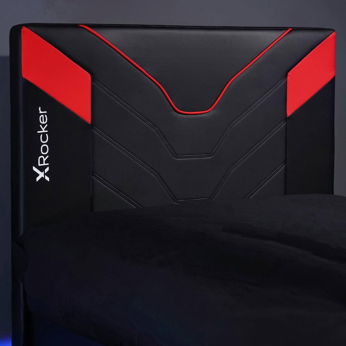 Bett Cerberus - Rot/Schwarz, MODERN, Holzwerkstoff/Kunststoff (90/190cm) - X Rocker