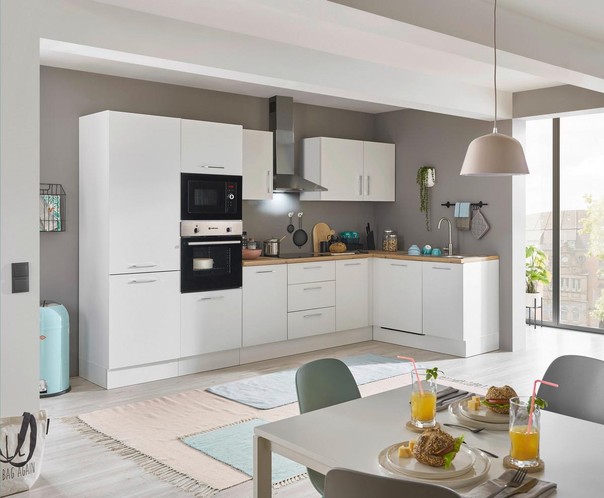 Eckküche Turin Weiss/Eiche Dekor 340x175 cm - Weiß/Eiche Artisan, Basics, Holzwerkstoff (340/175cm) - MID.YOU