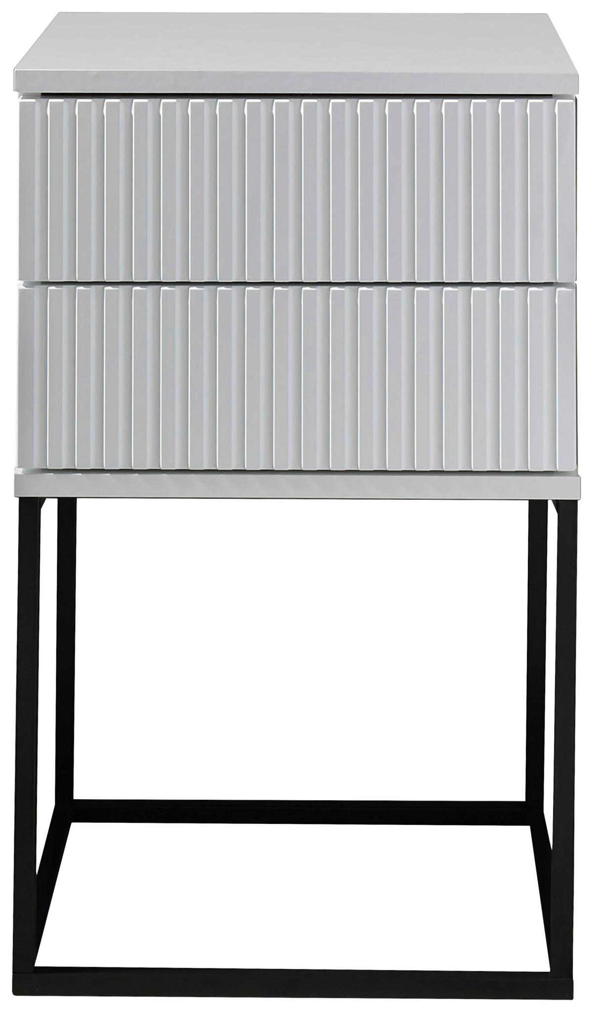 Nočný stolík MARLE biela - čierna/biela, Modern, kov/kompozitné drevo (40/65/38,5cm) - Livetastic