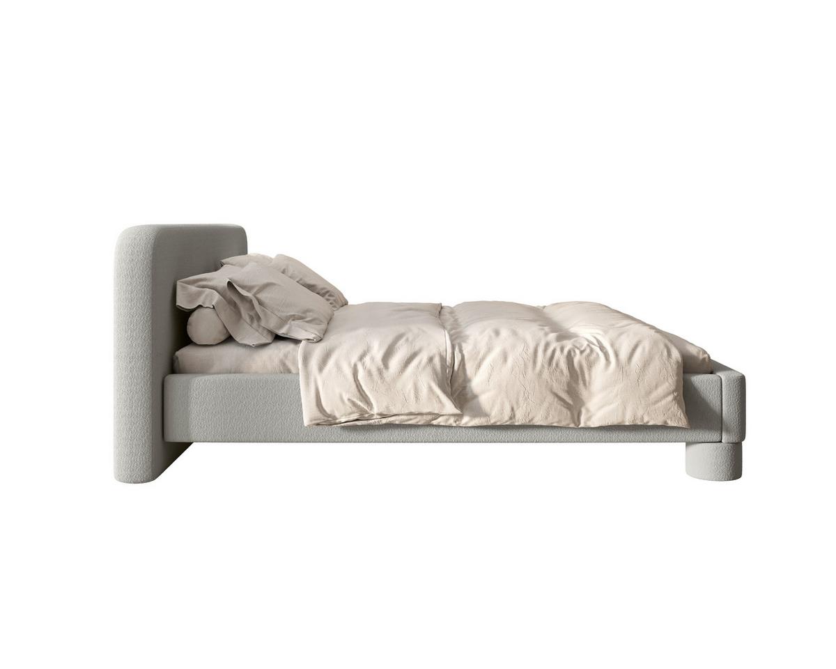 Polster Bett Bill 120 Creme LF: 120x200 cm - Schwarz/Grau, MODERN, Textil/Metall (140/200cm) - MID.YOU