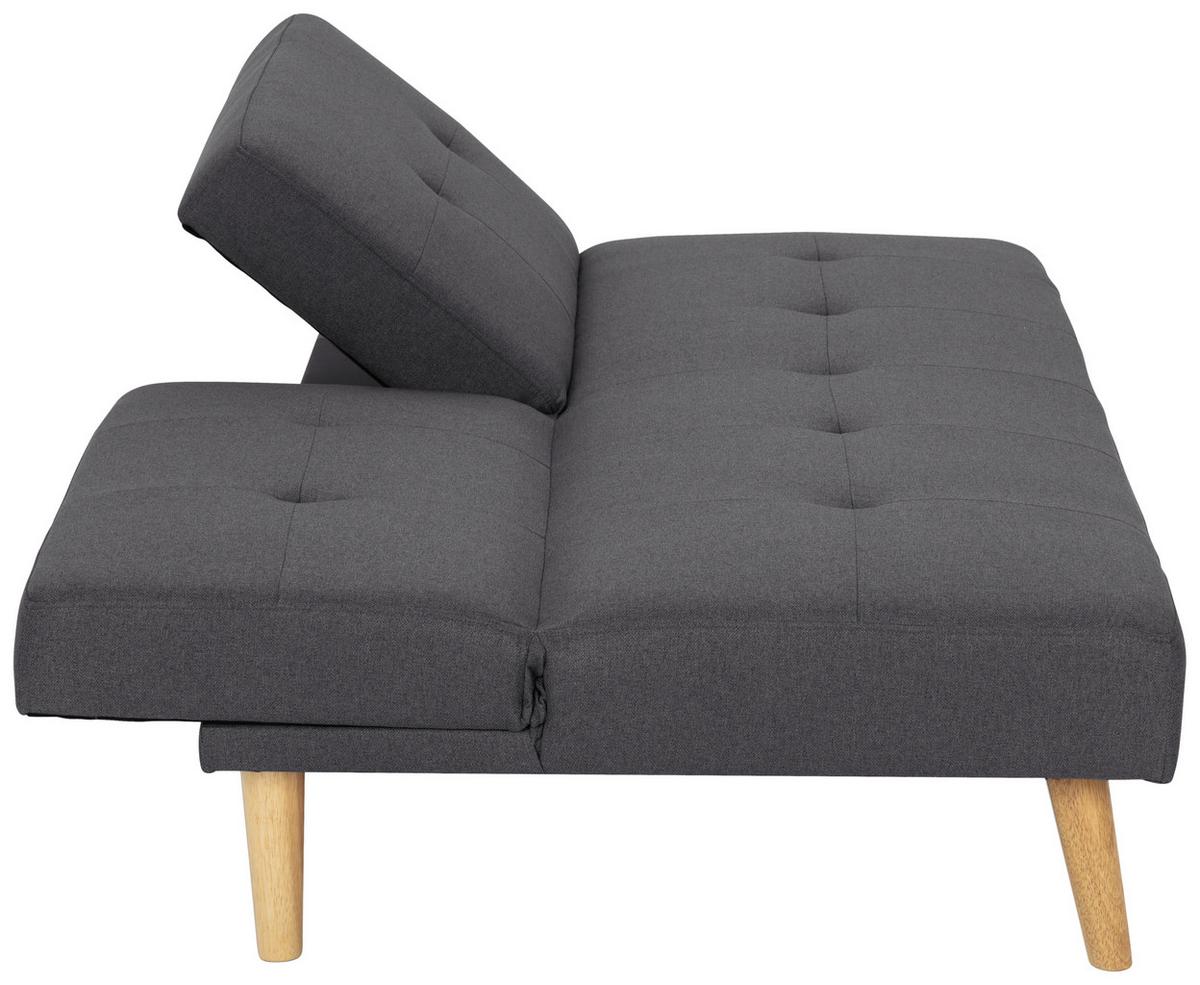 Schlafsofa Dunkelgrau Volos 178x88 cm - Dunkelgrau/Naturfarben, Basics, Textil (178/76/88cm) - MID.YOU