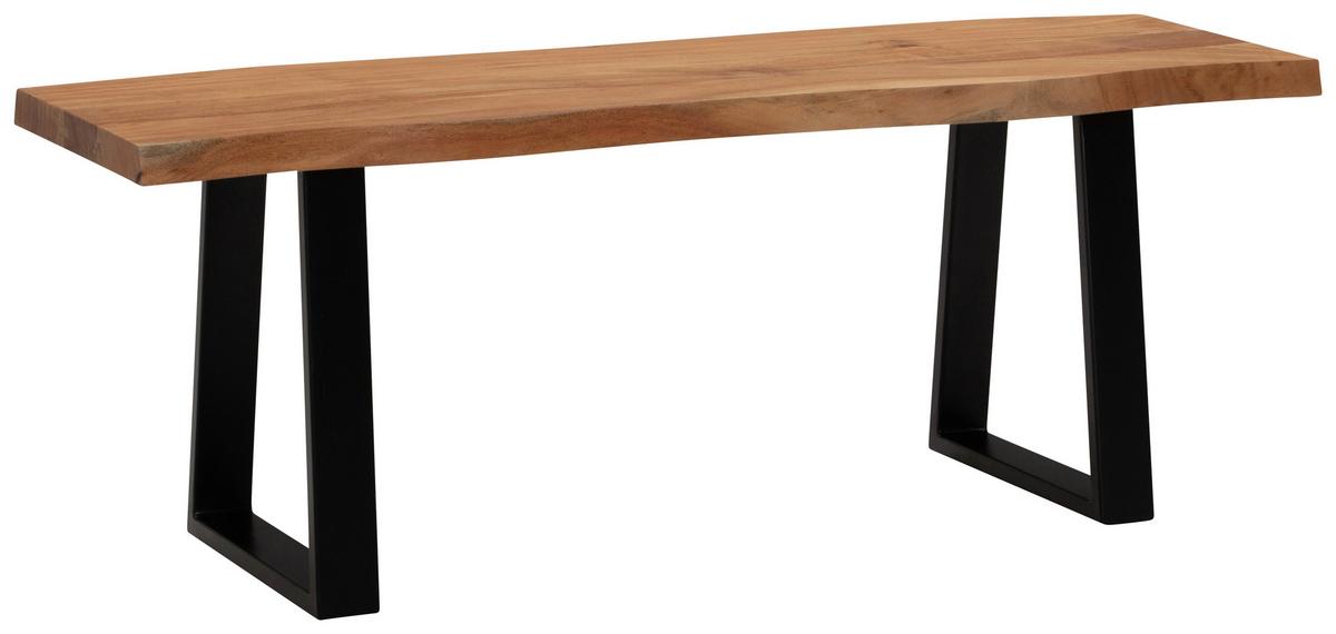 Garderobenbank Garderobenbank - Hellbraun/Schwarz, Design, Holz (120/40/45,5cm) - MID.YOU