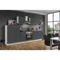 Küchenblock White-Classic - Graphitfarben/Weiß, KONVENTIONELL, Holzwerkstoff (310cm) - Menke