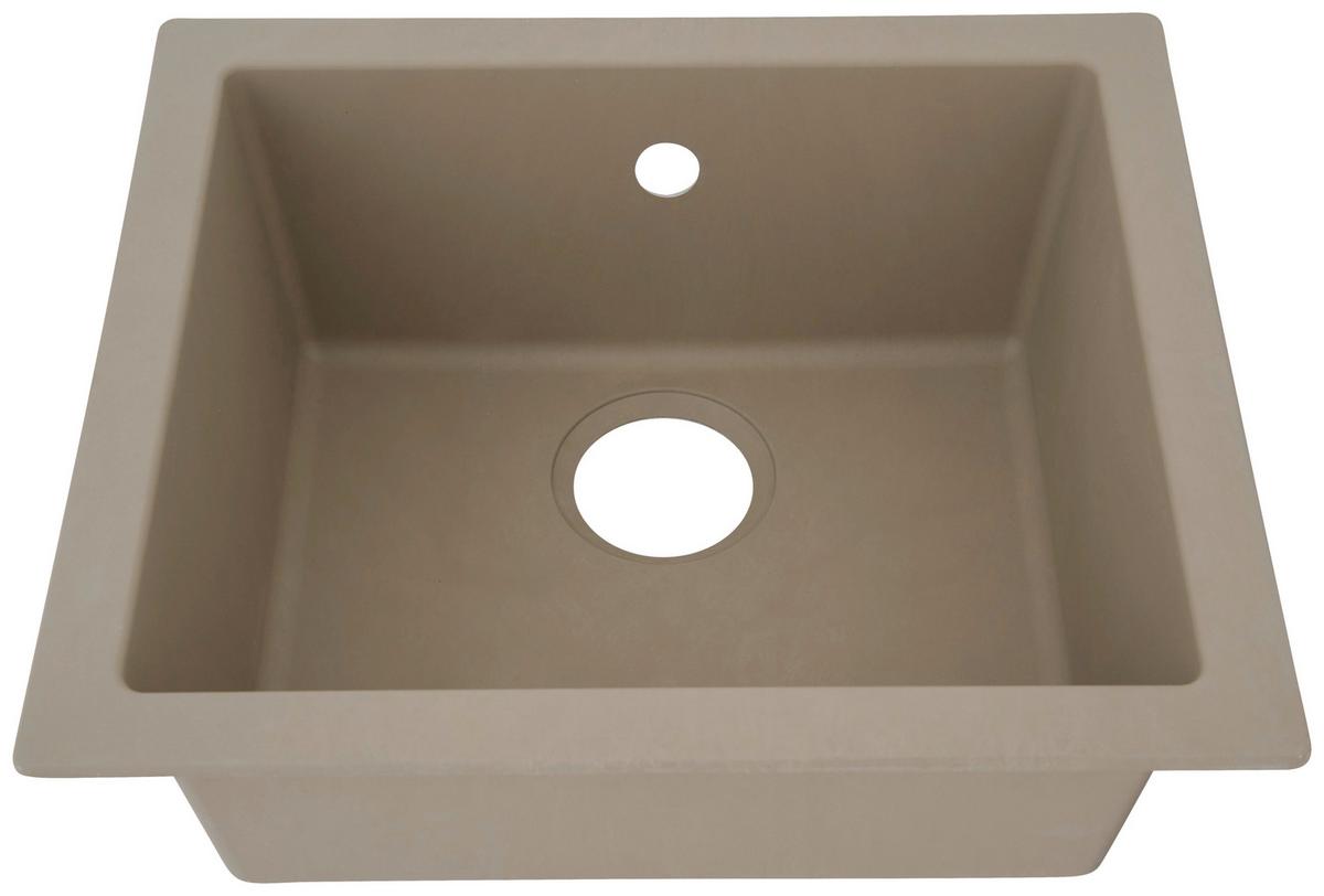 Spüle Respekta Ohio Kunststein Bxt: 50x44 Cm - Beige, Trend, Glas/Kunststoff (50/19/44cm) - Respekta