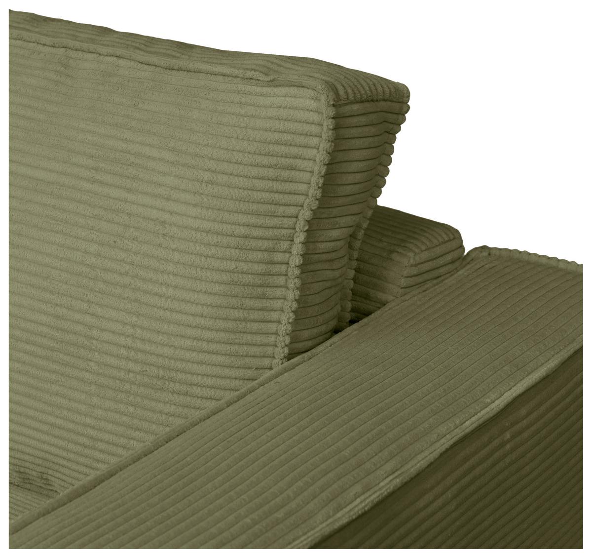 Schlafsofa Texas Grün Cord, B: 203 cm - Dunkelbraun/Grün, Design, Textil (203/85/99cm) - MID.YOU