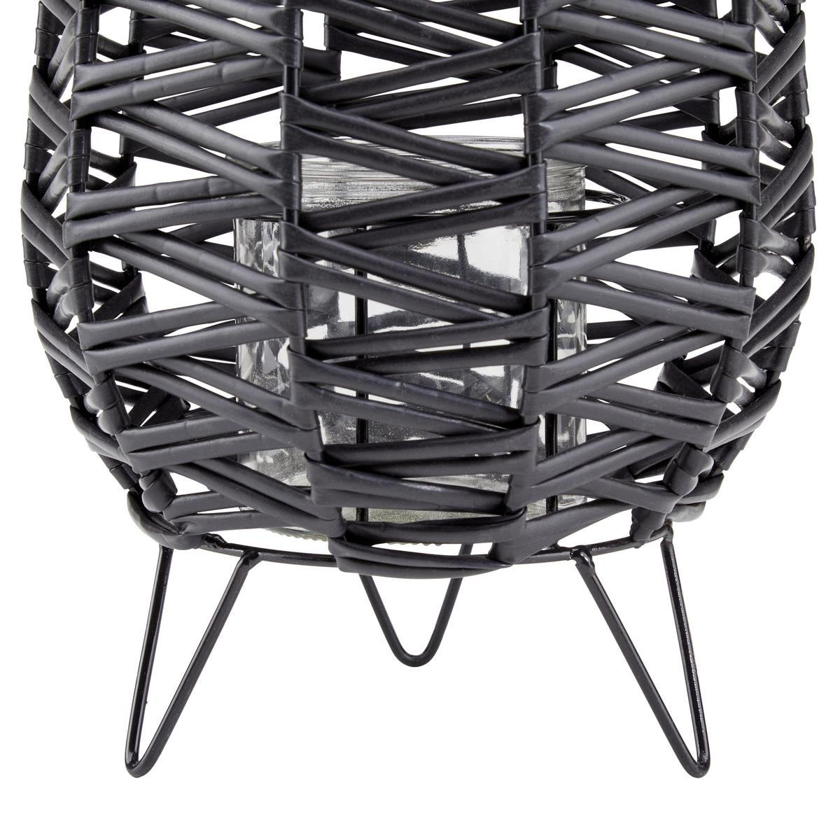 Laterne Smeralda - Schwarz, MODERN, Kunststoff/Metall (18/24cm) - Luca Bessoni