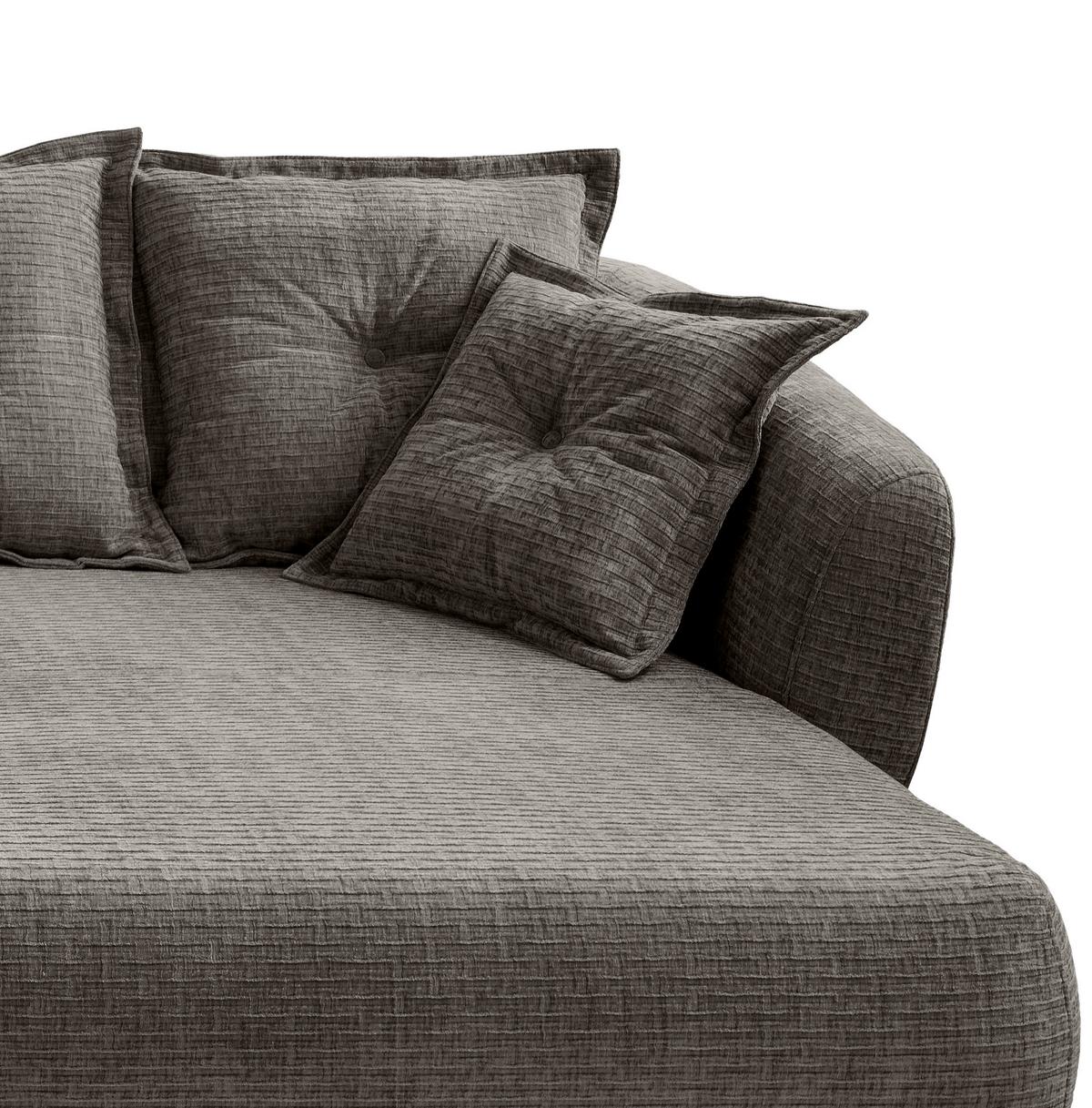 Ecksofa Baggio Graubraun S: 277x162 Cm - Graubraun/Schwarz, MODERN, Textil (277/162cm) - Livetastic