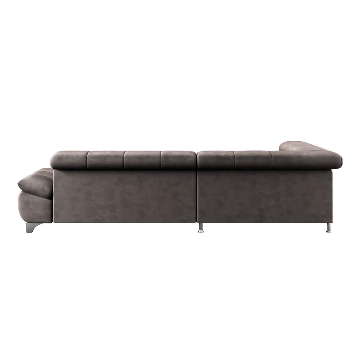 Ecksofa Gemini Dunkelbraun, B: 234cm - Chromfarben/Graubraun, KONVENTIONELL, Textil (234/312cm)