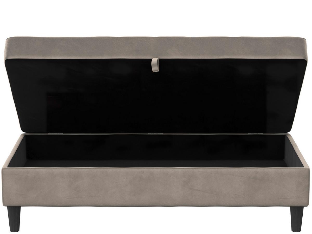 Hocker Palermo Taupe, mit Stauraum - Taupe/Schwarz, Basics, Textil (130/43cm) - Livetastic