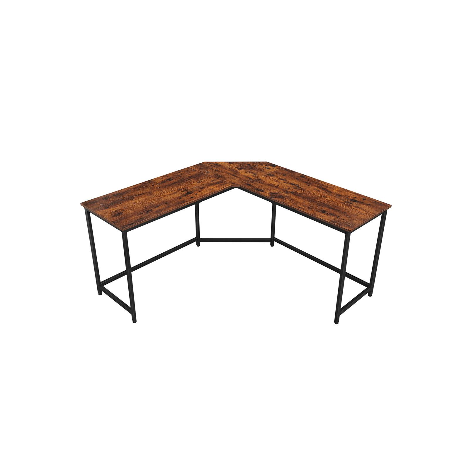 Rohový písací stôl IRON - hnedá/čierna, Basics, kov/kompozitné drevo (149/149/75cm) - Boxxx