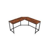 Rohový písací stôl IRON - hnedá/čierna, Basics, kov/kompozitné drevo (149/149/75cm) - Boxxx