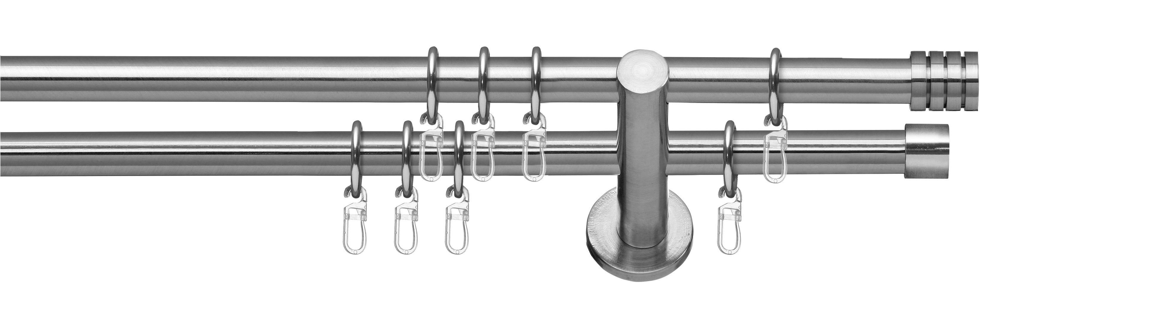 Rundstangengarnitur 2-Lfg Vera Edelstahlfarben L: 240 cm