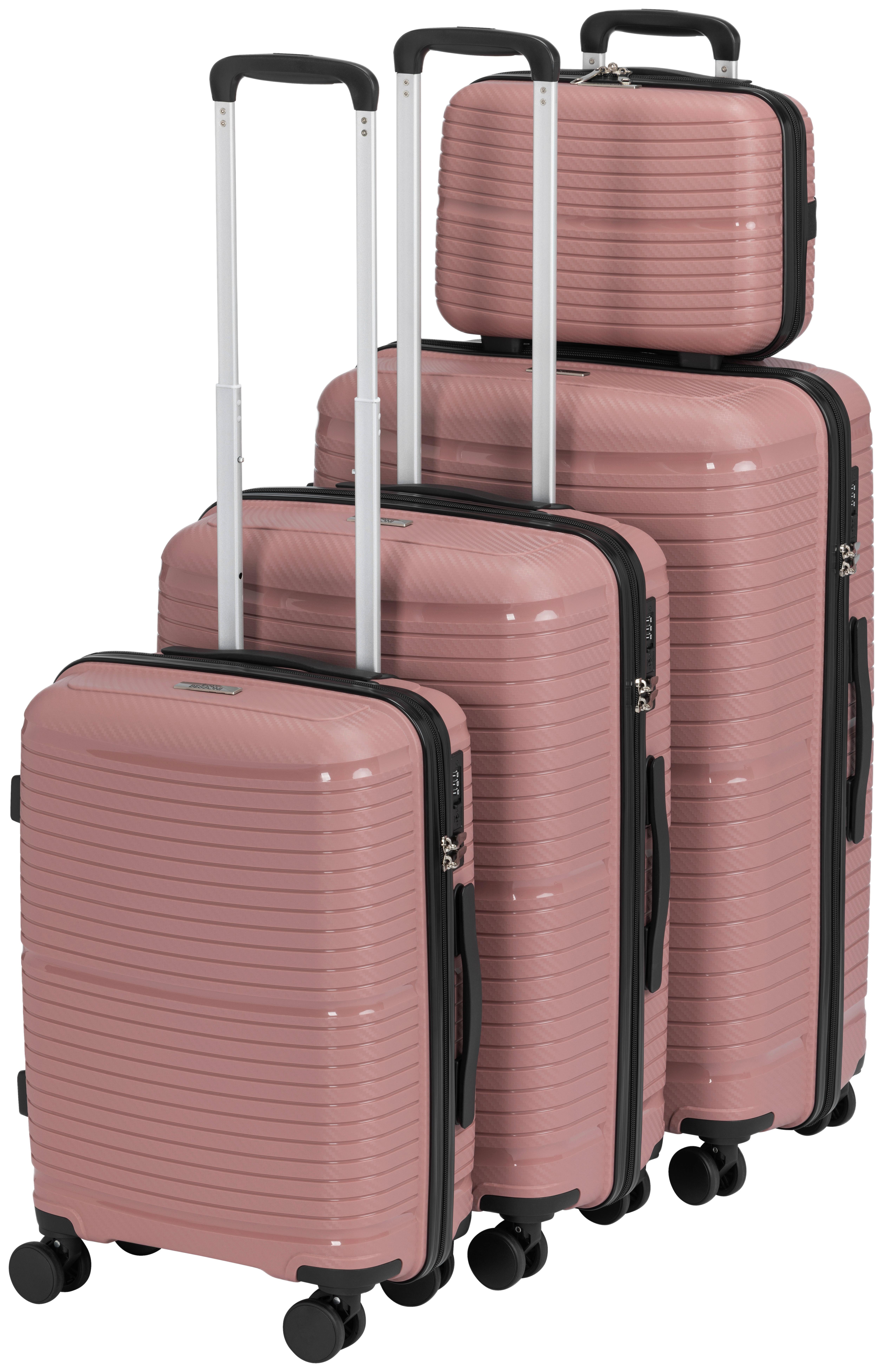 Reisekofferset Monika - Pink, KONVENTIONELL, Kunststoff/Textil - Luca Bessoni