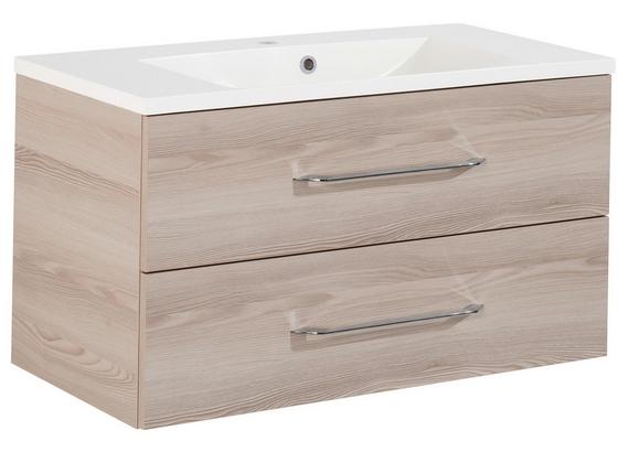 Waschtischkombi B. Clever 90 cm Esche - Eschefarben/Weiß, MODERN, Holzwerkstoff/Kunststoff (90/51/46cm) - Fackelmann Waschtischkombi B. Clever 90 cm Esche - Eschefarben/Weiß, MODERN, Holzwerkstoff/Kunststoff (90/51/46cm) - Fackelmann