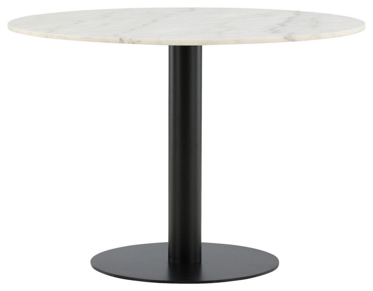 Esstisch Estelle - Schwarz/Weiß, Design, Stein/Metall (106/106/75cm) - Livetastic