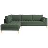 Ecksofa Doti - Dunkelgrün/Naturfarben, Design, Textil (204/310cm) - MID.YOU