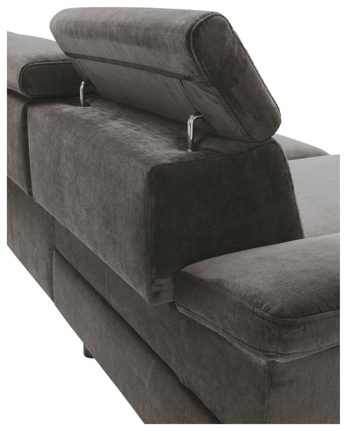 Ecksofa Rima - Anthrazit/Silberfarben, MODERN, Textil (182/262cm) - Trendmanufaktur