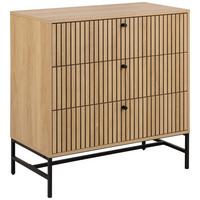 KOMODA ALBANY - černá/barvy dubu, Design, kov/dřevo (80,6/80,4/40cm)