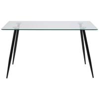 Esstisch Wilma 140x80cm Klarglas - Klar/Schwarz, MODERN, Glas/Metall (140/80/75cm) - MID.YOU