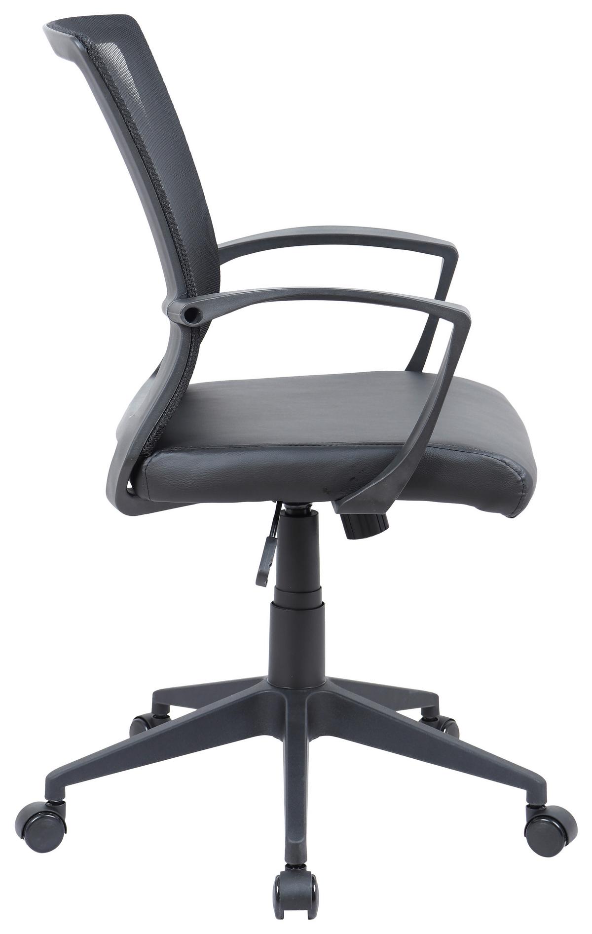 Drehstuhl Offilo Pu - Schwarz, KONVENTIONELL, Kunststoff/Metall (48/92/46cm)