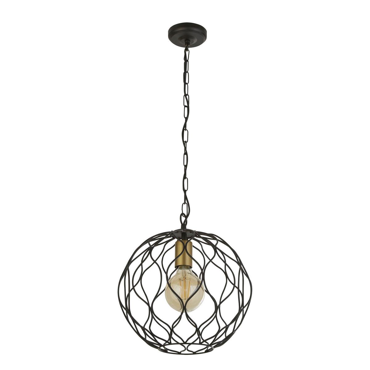 Hängeleuchte 4511-1bk - Goldfarben/Schwarz, Design, Metall (31.5/33cm)