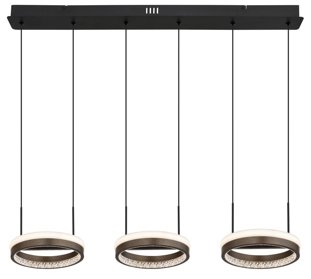 LED-Hängeleuchte 67179h2 Della - Klar/Dunkelgrau, Design, Kunststoff/Metall (82/20,6/150cm) - Globo