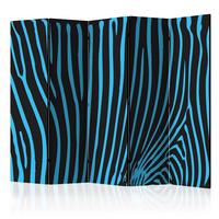 PARAVENT Blau Schwarz B: 225 cm - Blau/Schwarz, Basics, Holz/Textil (225/172/3cm) - artgeist