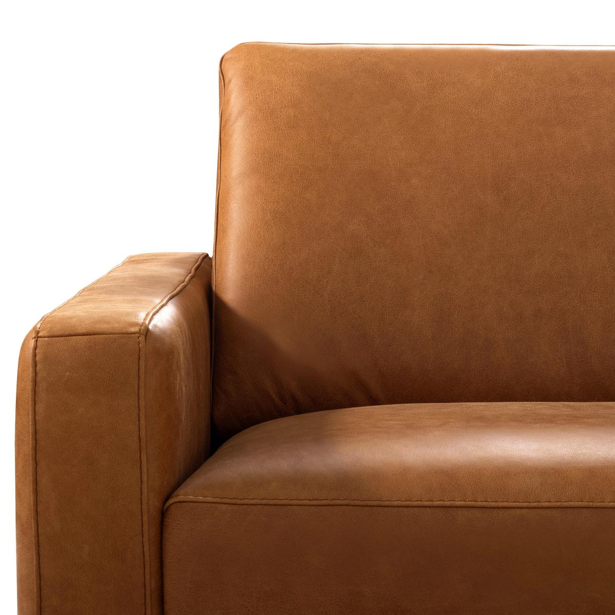 2-Sitzer-Sofa Spring, Cognac 157 cm - Cognac/Schwarzchrom, Design, Leder (157/85/92cm) - Livetastic