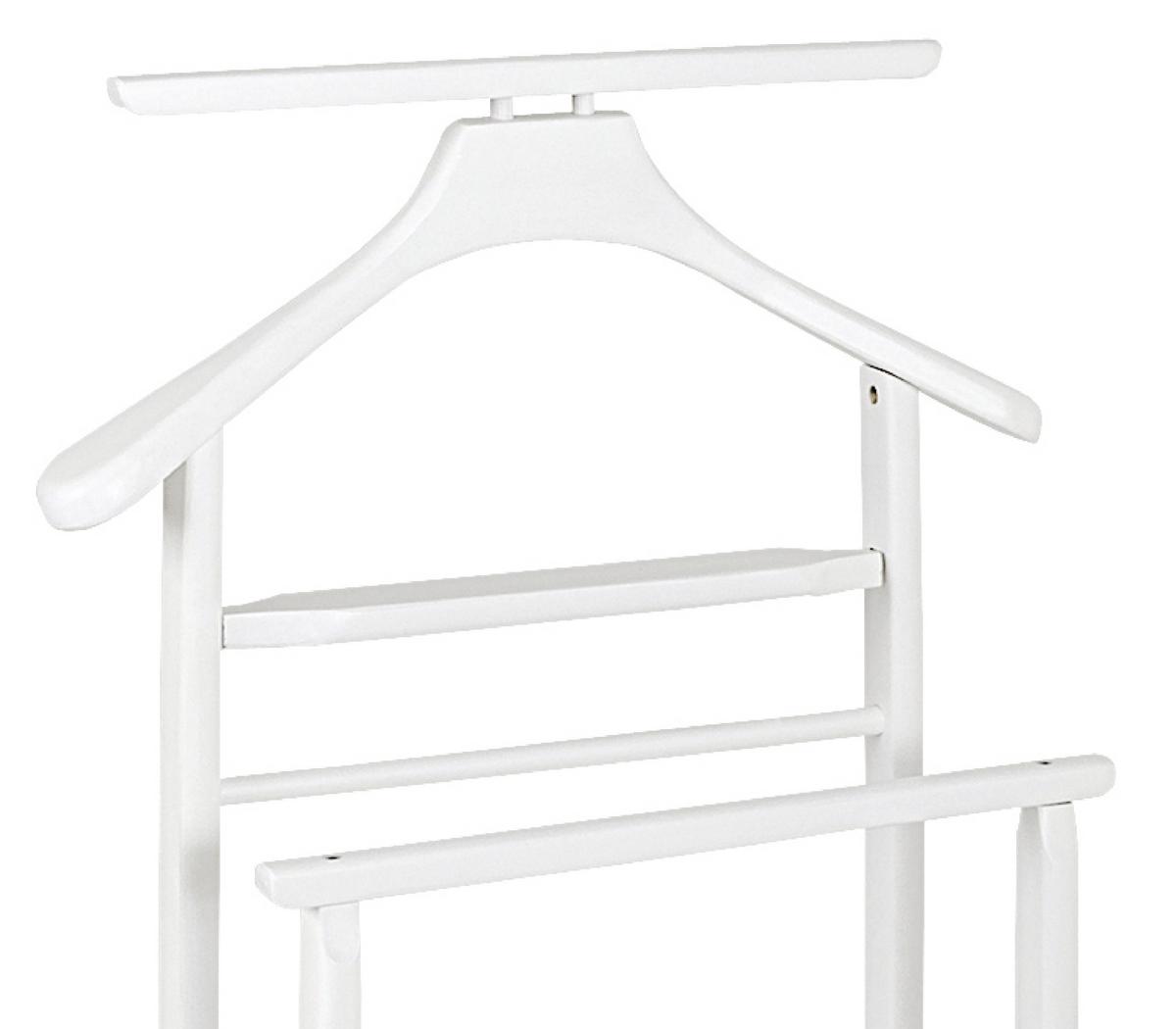 Herrendiener Gent B: 47 Cm Mit Hosenbügel Holz Weiß - Weiß, Basics, Holz (47/102/36cm)