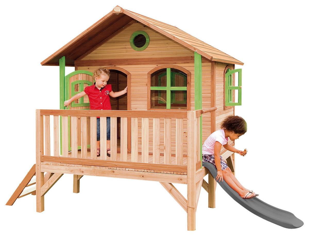 Spielhaus A030.040.80 - Rot/Braun, KONVENTIONELL, Holz/Kunststoff (349/233/212cm) - Ambia Garden