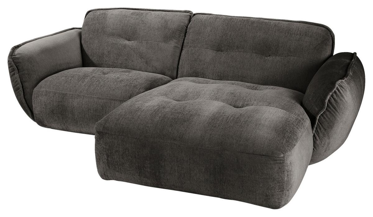 Ecksofa Fluffy Anthrazit S: 269x184 Cm - Anthrazit/Schwarz, MODERN, Textil (269/184cm) - Trendmanufaktur