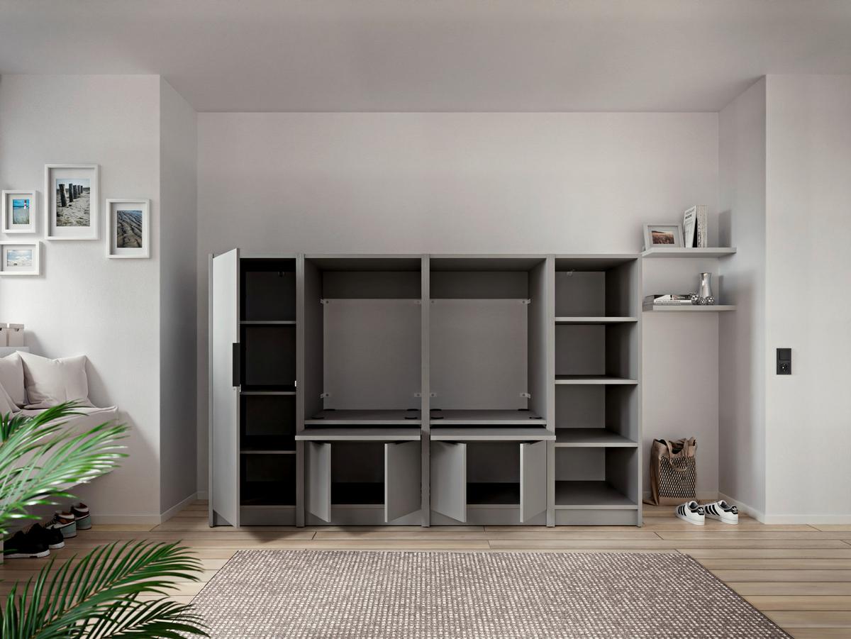 VÍCEÚČELOVÁ SKŘÍŇ TIDY HERO - šedá/barvy dubu, Basics, kompozitní dřevo/plast (50/150/68cm) - P & B