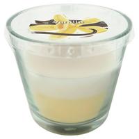 Kerze im Glas Hermine - Champagner/Creme, KONVENTIONELL, Glas/Naturmaterialien (9/8,2cm) - Ondega