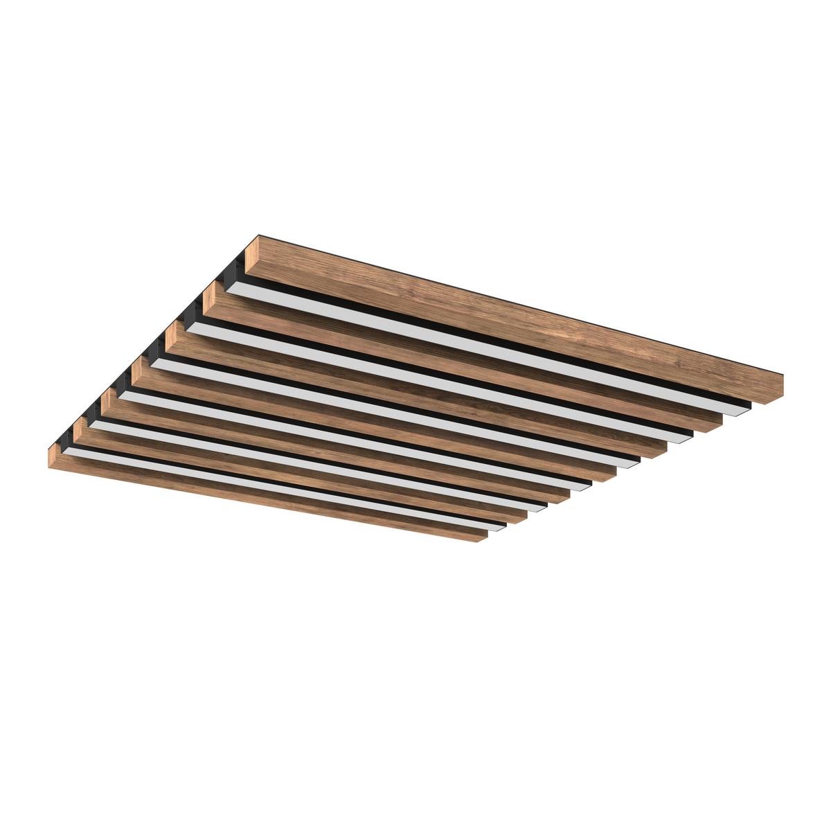 Led Mennyezeti Lámpa 67347d2 Hayden - sötétbarna/fekete, Natur, műanyag/faalapú anyag (45/45/5cm) - Globo