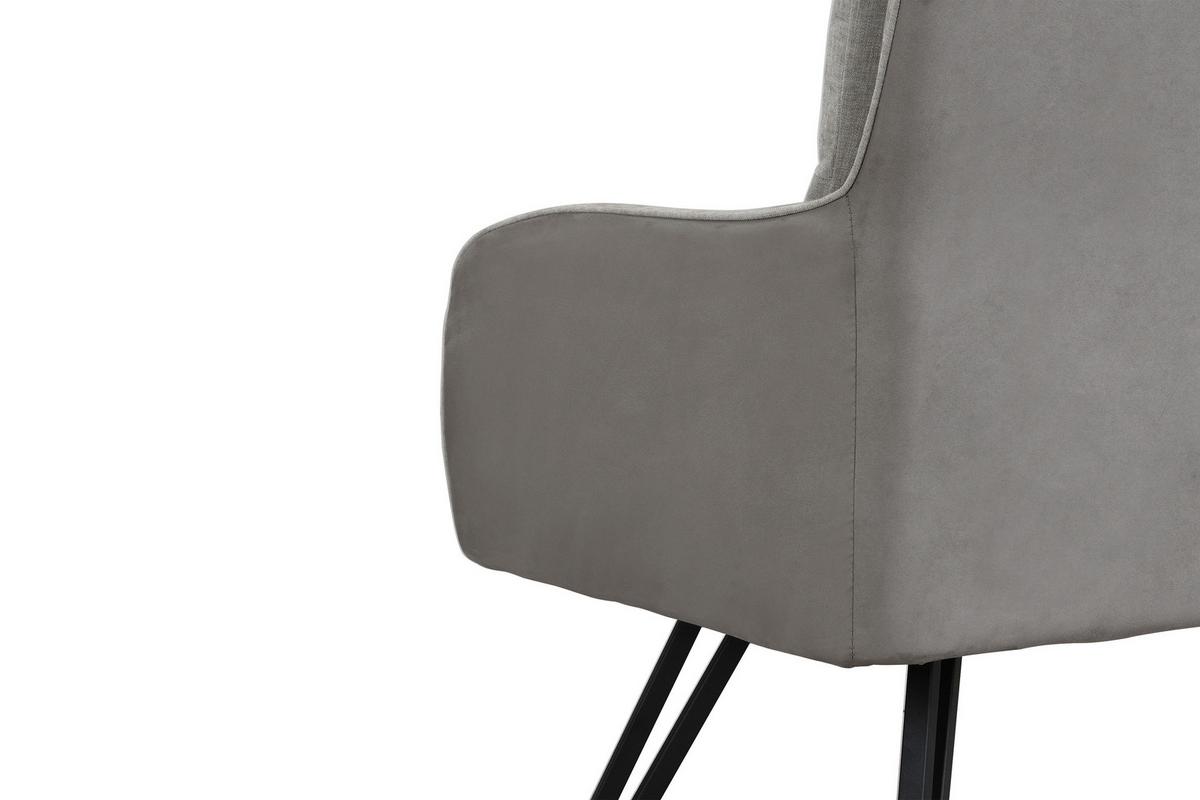 Sitzbank Tino - Hellgrau/Schwarz, MODERN, Textil/Metall (140/94/67cm) - MID.YOU