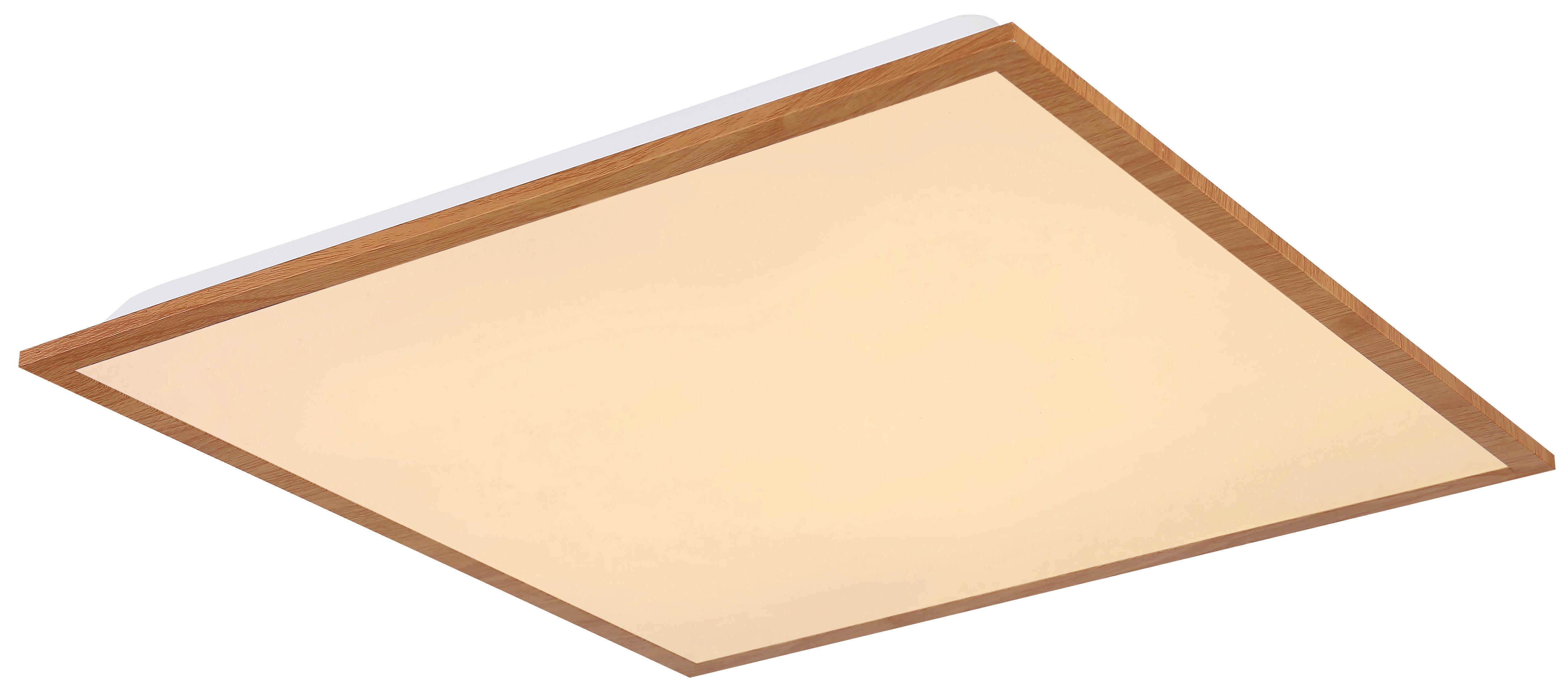 Led-deckenleuchte Doro L: 45 Cm - Opal/Braun, Basics, Kunststoff/Metall (45/45/6,5cm)