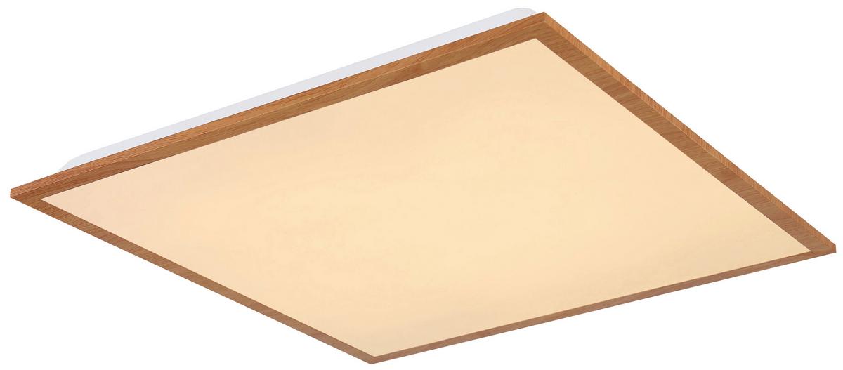 Led-deckenleuchte Doro L: 45 Cm - Opal/Braun, Basics, Kunststoff/Metall (45/45/6,5cm)