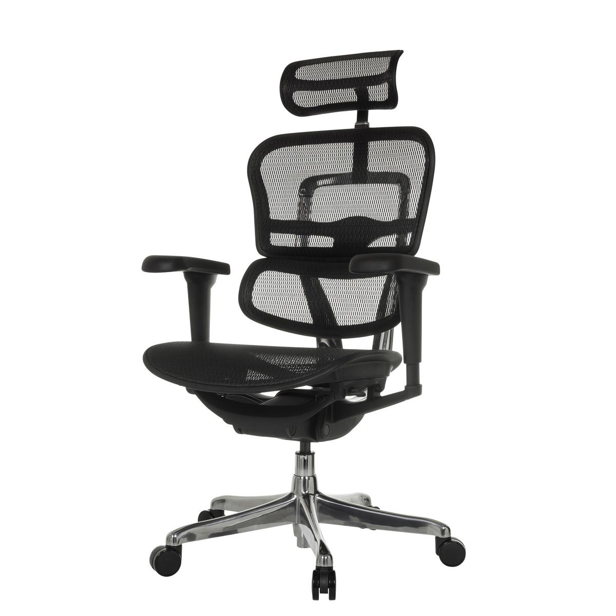 Drehstuhl Ergohuman Ultra Gen2 Schwarz B: 65 cm - Silberfarben/Schwarz, MODERN, Kunststoff/Textil (65/132/60cm) - MID.YOU