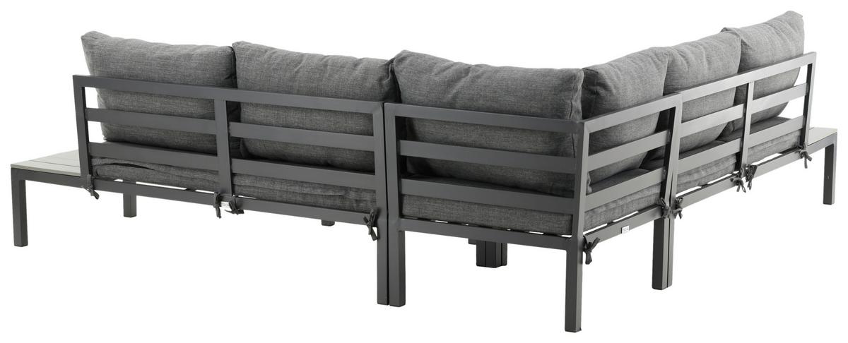 Loungegarnitur Odense - Schwarz, KONVENTIONELL, Metall (133/167cm) - Gardenson