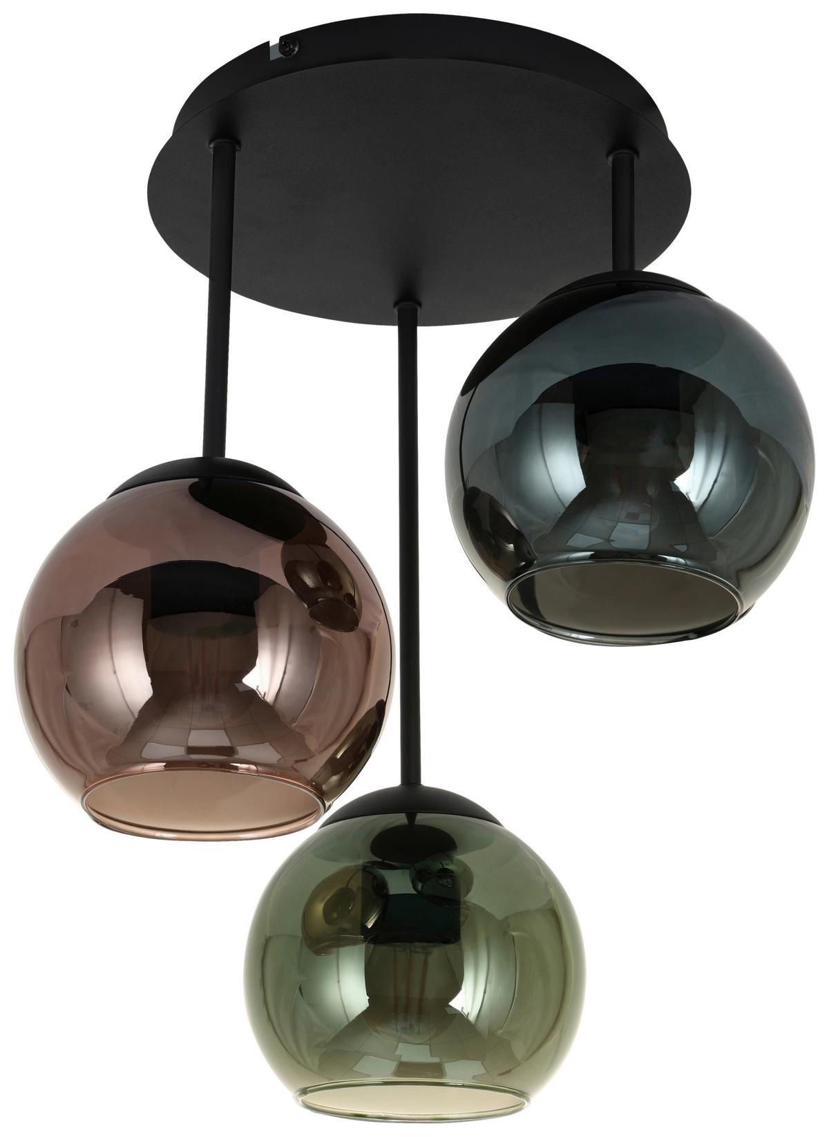 Deckenleuchte Gren - Blau/Rot, MODERN, Glas/Metall (34.5/40,5cm)