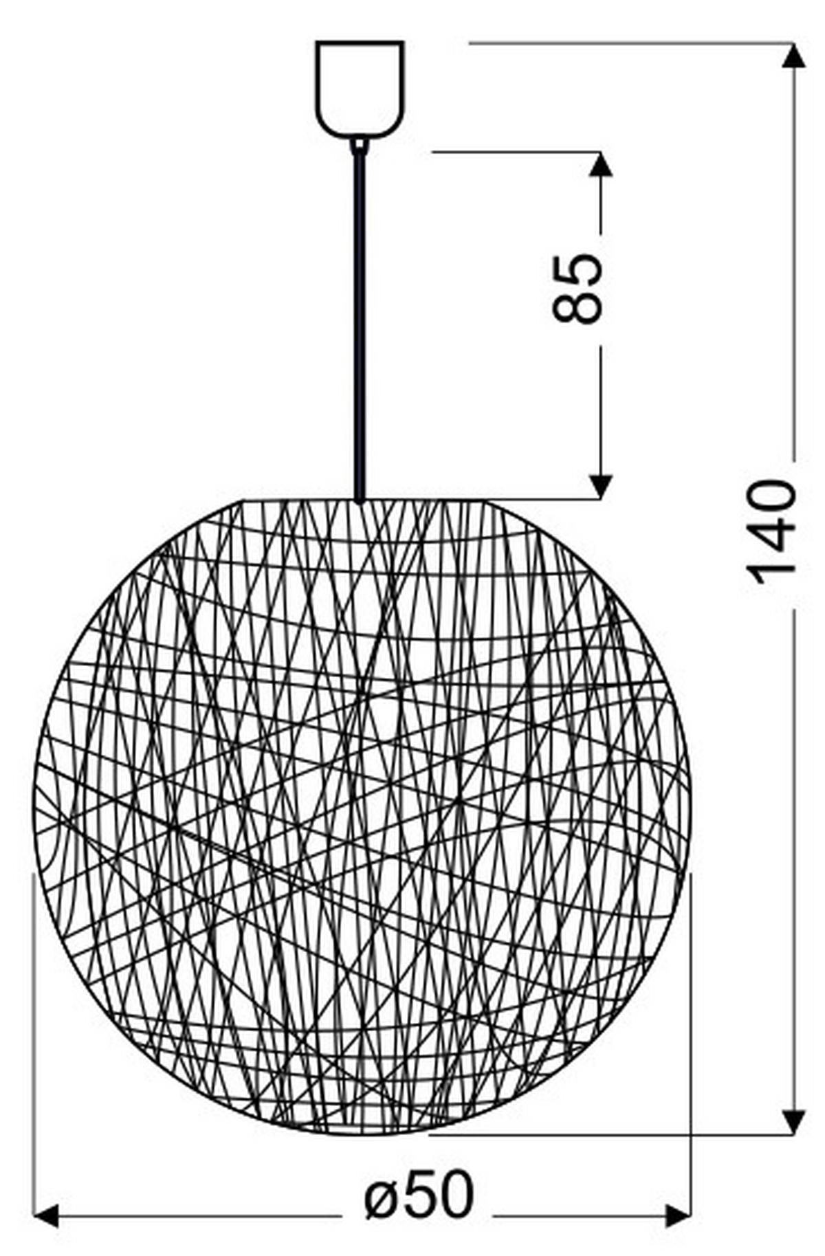 Pendelleuchte 31-26913 Caruba - Weiß, KONVENTIONELL, Textil (50/50/140cm)