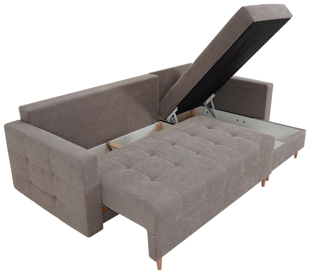 Ecksofa Asti Hellbraun S: 232x141x cm - Hellbraun, Design, Textil (232/141cm) - MID.YOU