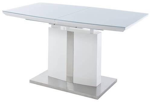 Esstisch ausziehbar Najuma 140-180x80 cm Weiß - Weiß, Design, Glas/Holzwerkstoff (140-180/80/76cm) - Livetastic