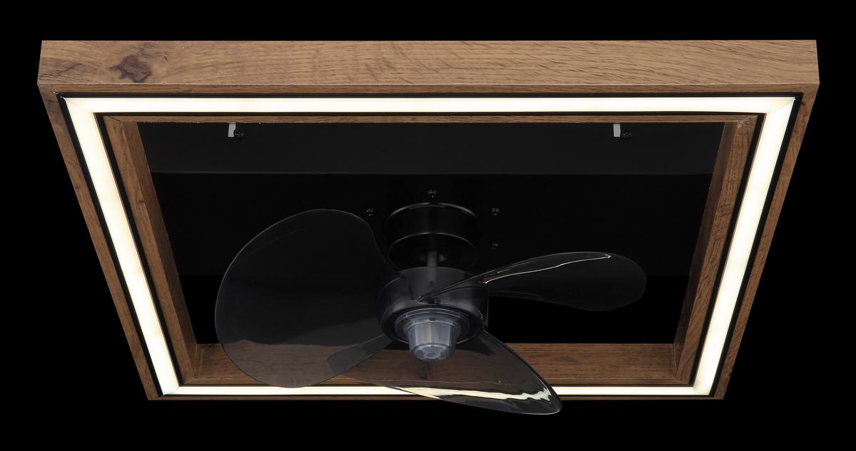 Deckenventilator 03659 - Dunkelbraun/Opal, Natur, Holzwerkstoff/Kunststoff (44/44/13,5cm) - Globo