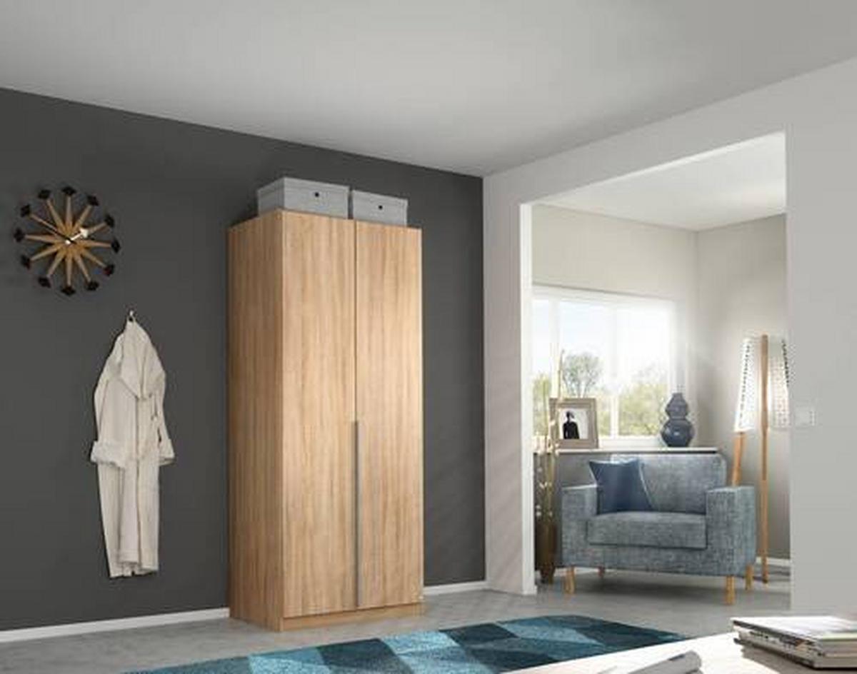 Drehtürenschrank 91cm Alabama, Sonoma Eiche Dekor - Sonoma Eiche, MODERN, Holzwerkstoff (91/229/54cm) - Rauch Möbel