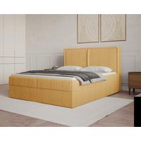 Boxbett Barcelona mit Topper 140x200 - Currygelb/Schwarz, MODERN, Holz/Kunststoff (140/200cm) - Livetastic