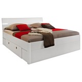 Bett inkl. Laden + Led 180x200 Mars, Weiß - Weiß, MODERN, Holzwerkstoff (180/200cm) - MID.YOU