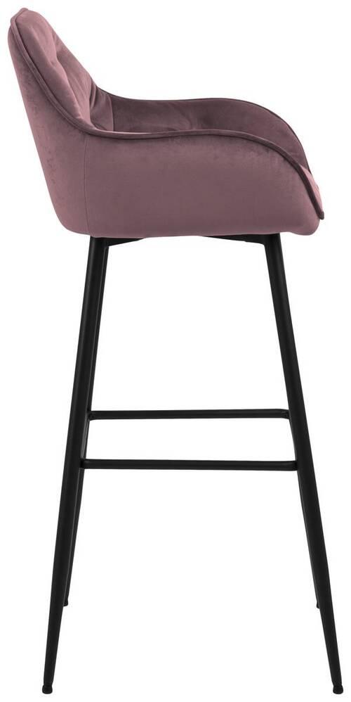 Barová židle Brooke růžová - růžová/černá, Konvenční, kov/textil (55/103,5/52cm) - Livetastic